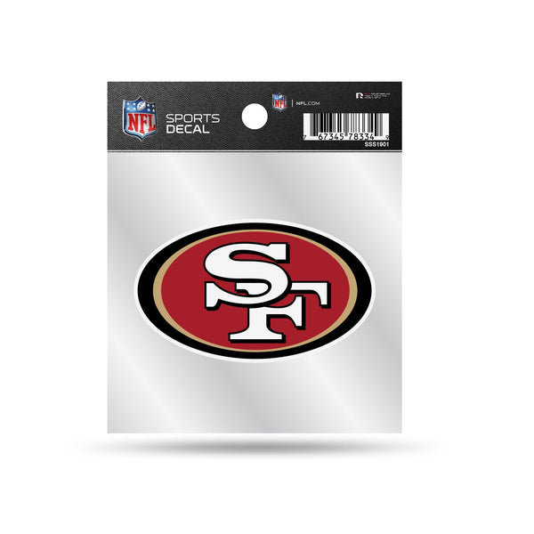 Wholesale 49ers Clear Backer Decal W/ Primary Logo (4"X4")
