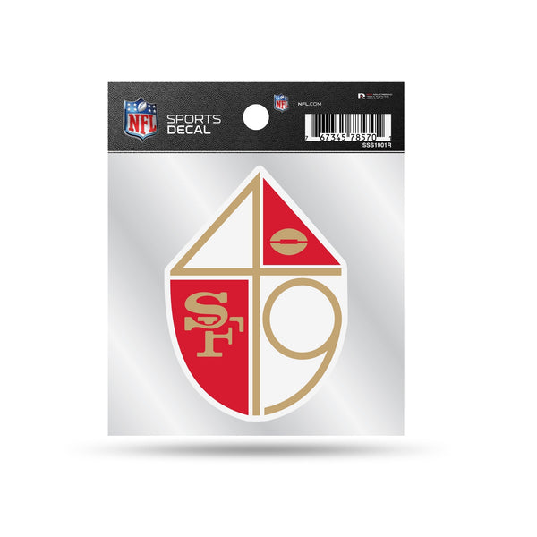 Wholesale 49ers Clear Backer Decal W/ Retro Logo (4"X4")