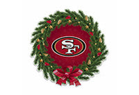 Wholesale 49Ers Holiday Wreath Shape Cut Pennant