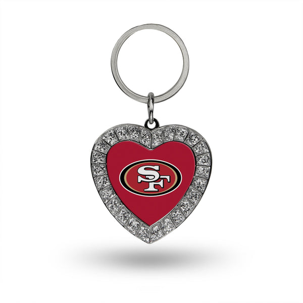 Wholesale 49ers Rhinestone Heart Keychain