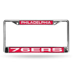 Wholesale 76ers Laser Chrome Frame - Red Background With White Letters