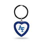 Wholesale Air Force Academy Royal Rhinestone Heart Keychain