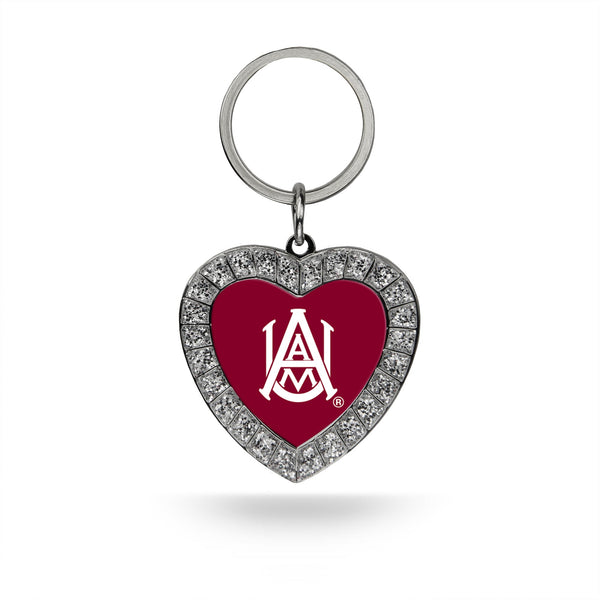 Wholesale Alabama A&M Rhinestone Heart Key Chain