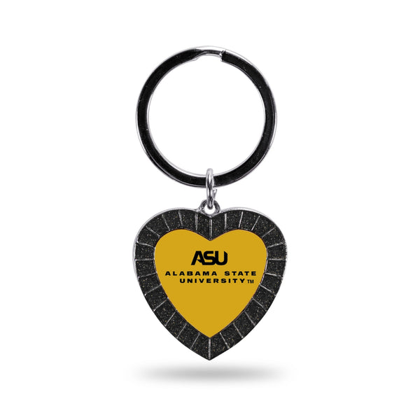 Wholesale Alabama State Black Rhinestone Heart Keychain