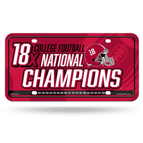 Wholesale Alabama University 18 Time College Football Champs Metal Auto Tag