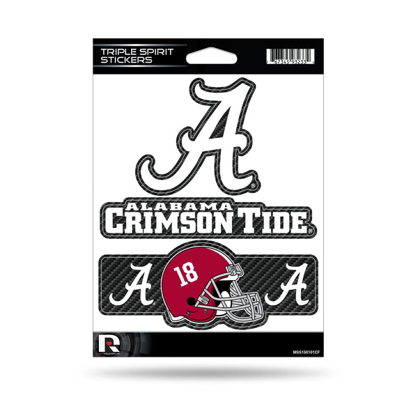 Wholesale Alabama University - Carbon Fiber Design - Triple Spirit Stickers