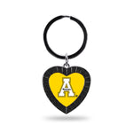 Wholesale Appalachian State Black Rhinestone Heart Keychain