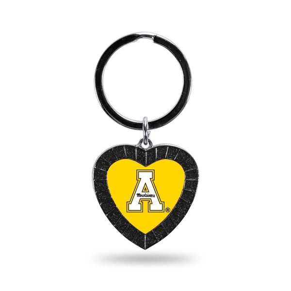 Wholesale Appalachian State Black Rhinestone Heart Keychain