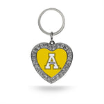 Wholesale Appalachian State Rhinestone Heart Keychain