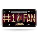 Wholesale Arizona Coyotes #1 Fan Metal Auto Tag