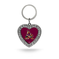 Wholesale Arizona Coyotes Rhinestone Heart Keychain