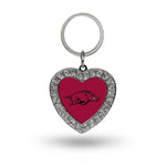 Wholesale Arkansas Rhinestone Heart Key Chain