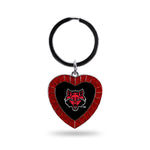 Wholesale Arkansas State Red Rhinestone Heart Keychain