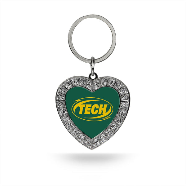 Wholesale Arkansas Tech Rhinestone Heart Key Chain