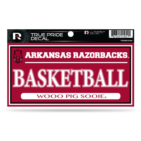 Wholesale Arkansas University 3" X 6" True Pride Decal - Basketball