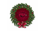 Wholesale Arkansas University Holiday Wreath Shape Cut Pennant