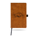 Wholesale Arkansas University Laser Engraved Brown Notepad With Elastic Band - Generic