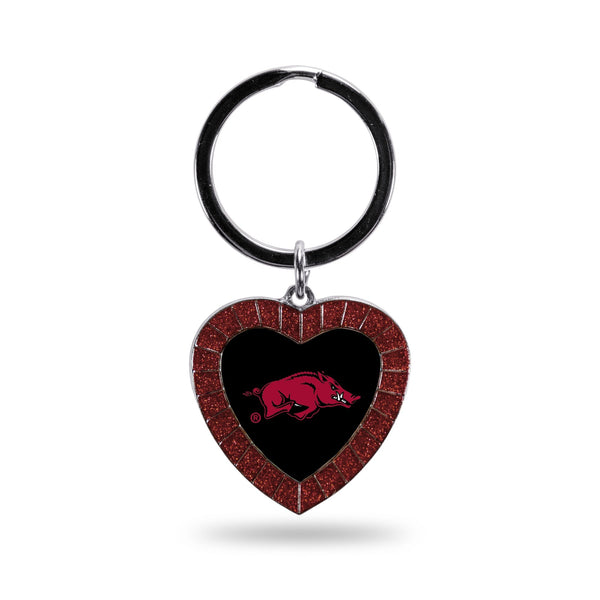 Wholesale Arkansas University Maroon Rhinestone Heart Keychain