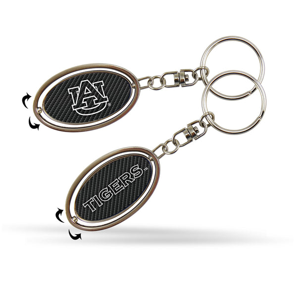 Wholesale Auburn - Carbon Fiber Design - Spinner Keychain