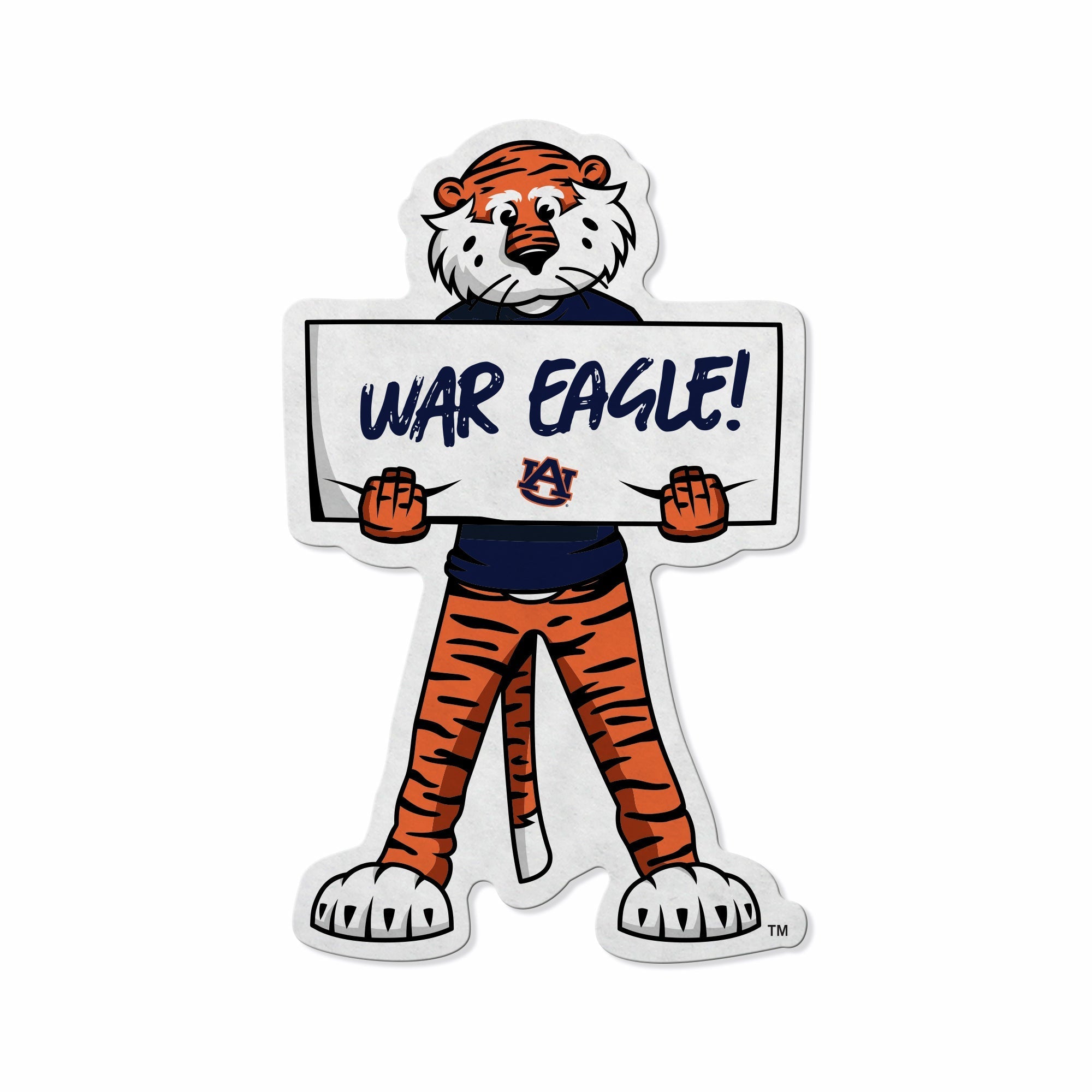 Wholesale Auburn Mascot Logo Shape Cut Carded Pennant