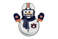 Wholesale Auburn Snowman Shape Cut Pennant