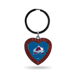 Wholesale Avalanche Colored Rhinestone Heart Keychain - Maroon