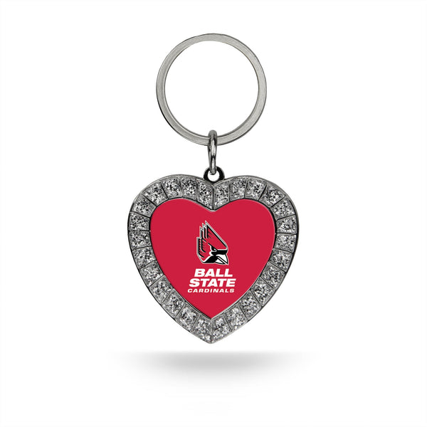 Wholesale Ball State Rhinestone Heart Key Chain