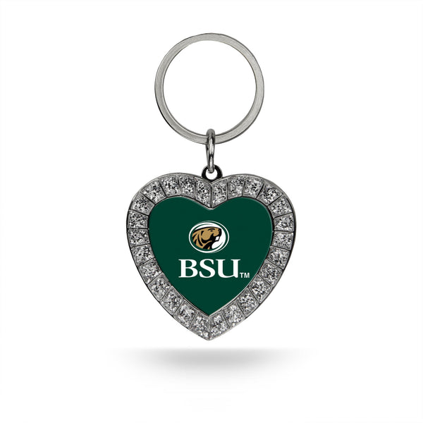 Wholesale Bemidji State Rhinestone Heart Key Chain