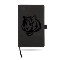 Wholesale Bengals Laser Engraved Black Notepad With Elastic Band - Generic