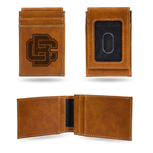Wholesale Bethune Cookman Laser Engraved Front Pocket Wallet - Brown