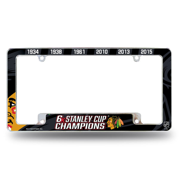 Wholesale Blackhawks 6 Time Stanley Cup Champs All Over Chrome Frame