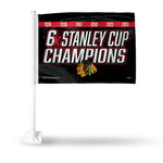 Wholesale Blackhawks : 6 Time Stanley Cup Champs Car Flag