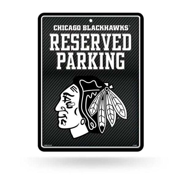 Wholesale Blackhawks - Carbon Fiber Design - Metal Parking Sign