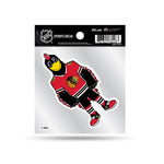 Wholesale Blackhawks Clear Backer Decal W/ Mascot Logo (4"X4")