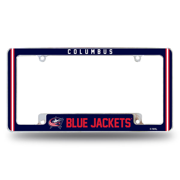 Wholesale Blue Jackets Alternate Design All Over Chrome Frame - Bottom Oriented
