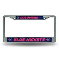 Wholesale Blue Jackets Bling Chrome Frame