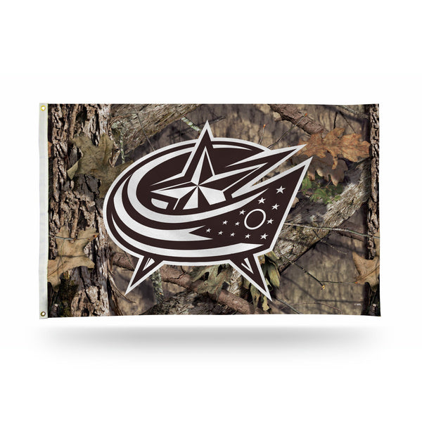 Wholesale Blue Jackets / Mossy Oak Camo Break-Up Country Banner Flag (3X5)