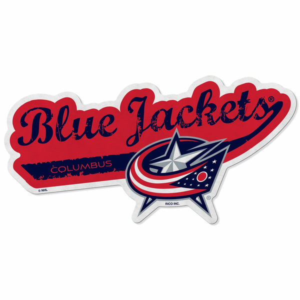 Wholesale Blue Jackets Shape Cut Logo With Header Card - Distressed Design