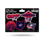 Wholesale Blue Jackets Weeded 5-Pc Sticker Sheet