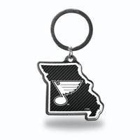 Wholesale Blues - Carbon Fiber Design - Mo State Shaped Keychain