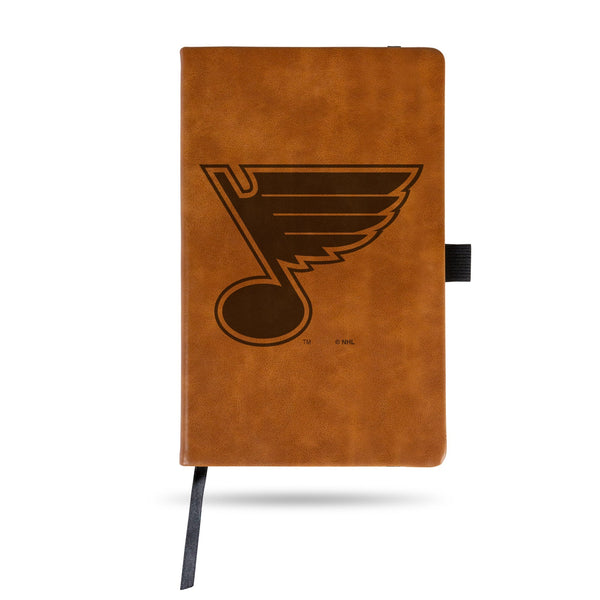 Wholesale Blues Laser Engraved Brown Notepad With Elastic Band - Generic
