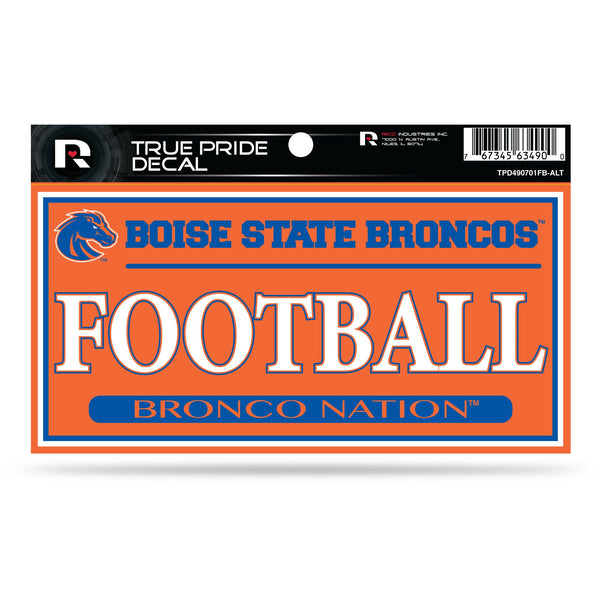 Wholesale Boise State 3" X 6" True Pride Decal - Football (Alternate)