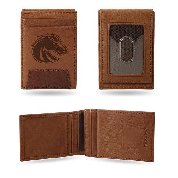 Wholesale Boise State Broncos Premium Leather Front Pocket Wallet