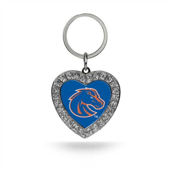 Wholesale Boise State Rhinestone Heart Keychain