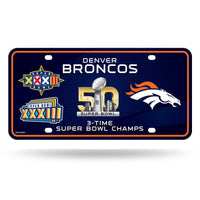 Wholesale Broncos 3 Time Super Bowl Champ Metal Tag