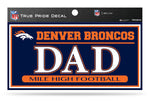 Wholesale Broncos 3" X 6" True Pride Decal - Dad