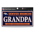 Wholesale Broncos 3" X 6" True Pride Decal - Grandpa