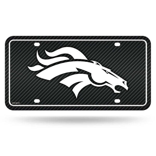 Wholesale Broncos - Carbon Fiber Design - Metal Auto Tag