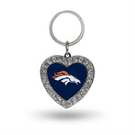 Wholesale Broncos Rhinestone Heart Keychain