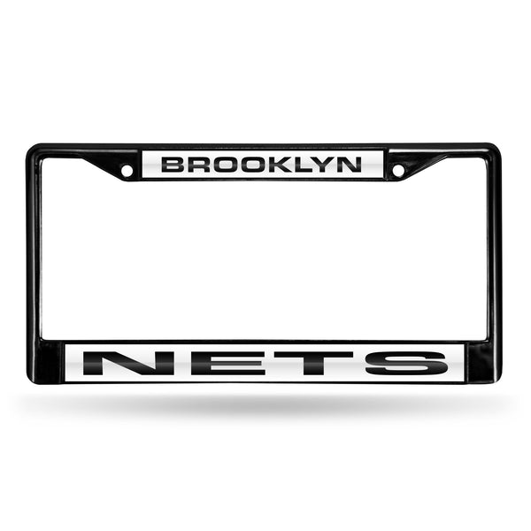 Wholesale Brooklyn Nets Black Laser Chrome 12 x 6 License Plate Frame